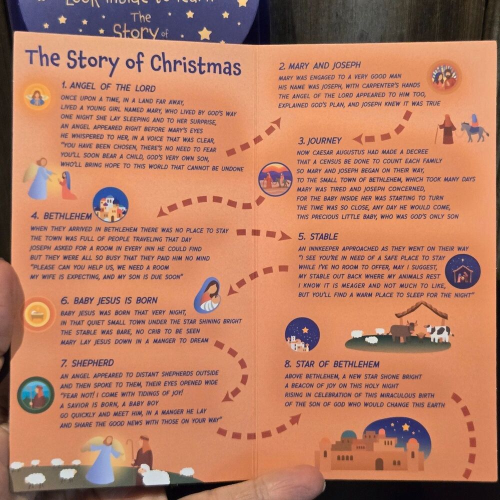 New Jilzarah Clay Beaded Kids Bracelet + Book Jesus Christmas story Manger Charm - Picture 5 of 6